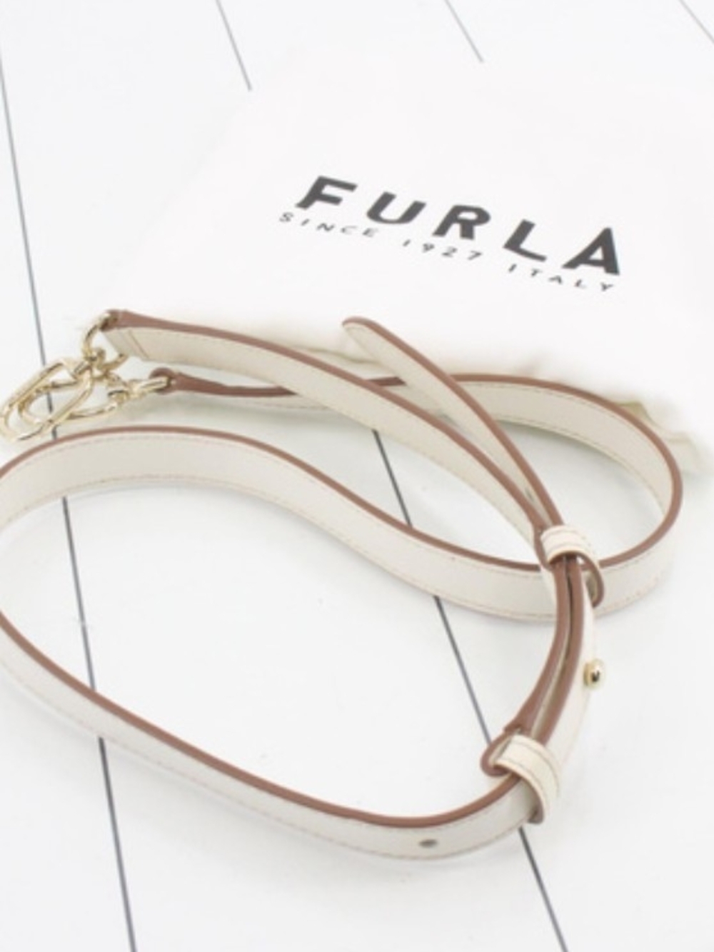 Furla Ivory Leather Hobo Bag with Scarf - Picture 9 of 9